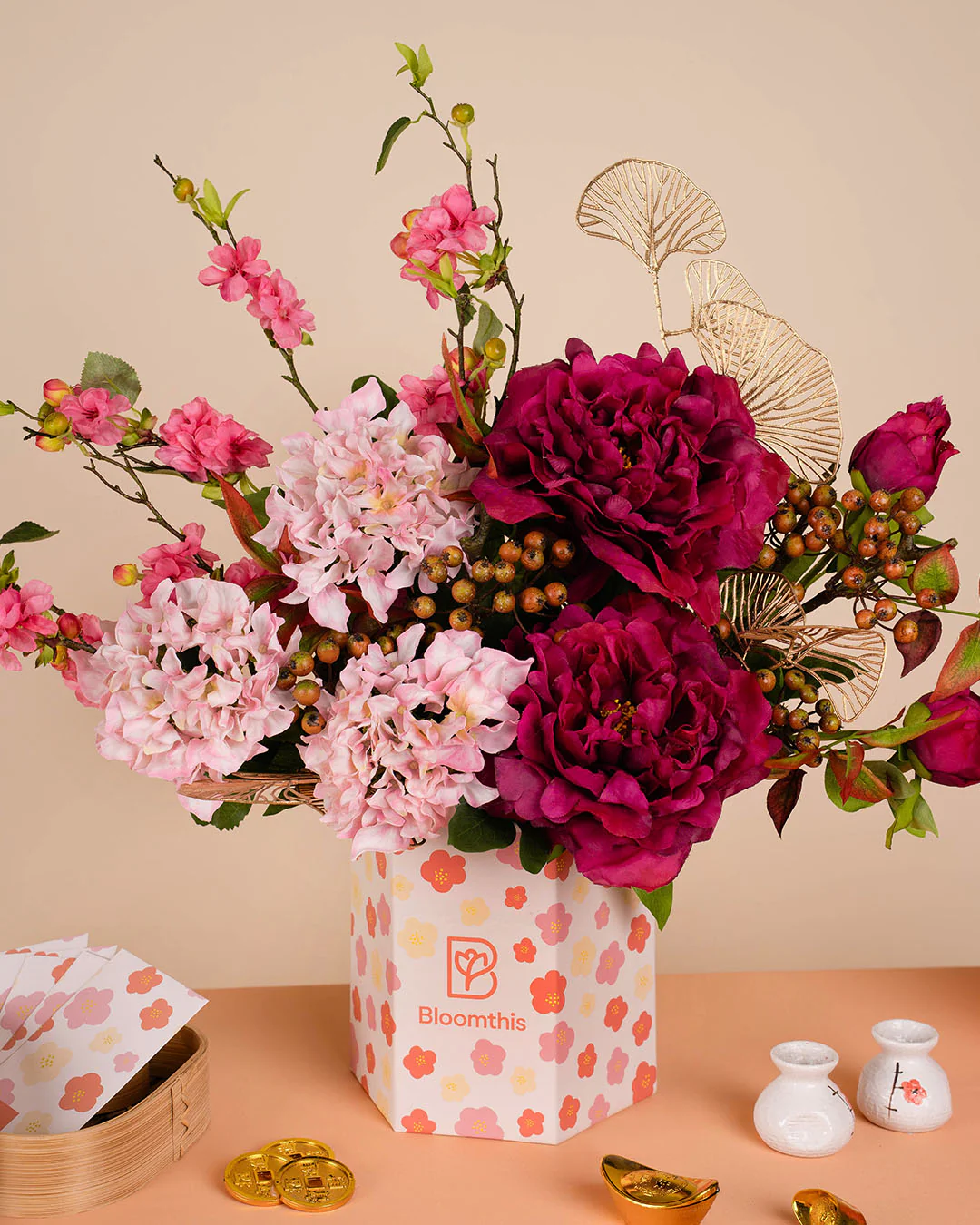 Eternal Opulence Chinese New Year Artificial Flower Box 2026 - Image 6