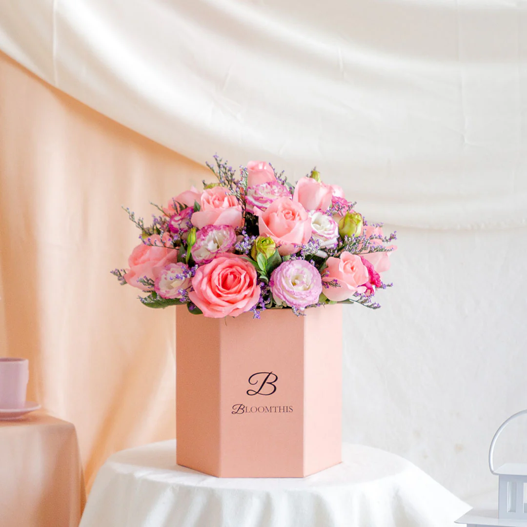 Evangeline Pink Rose Flower Box - Image 4