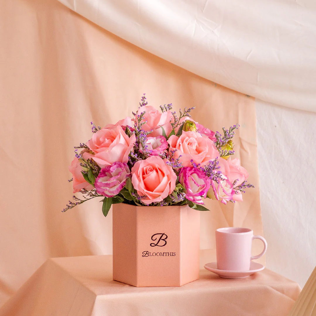 Evangeline Pink Rose Flower Box - Image 7