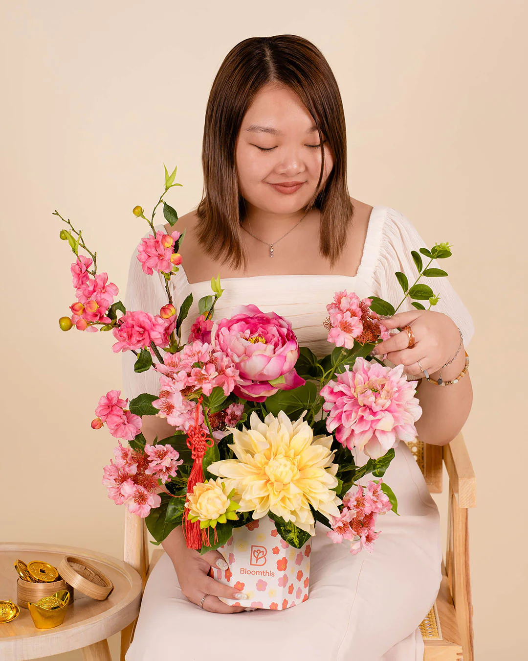 Flourishing Wealth Chinese New Year Artificial Flower Box 2026 - Image 4