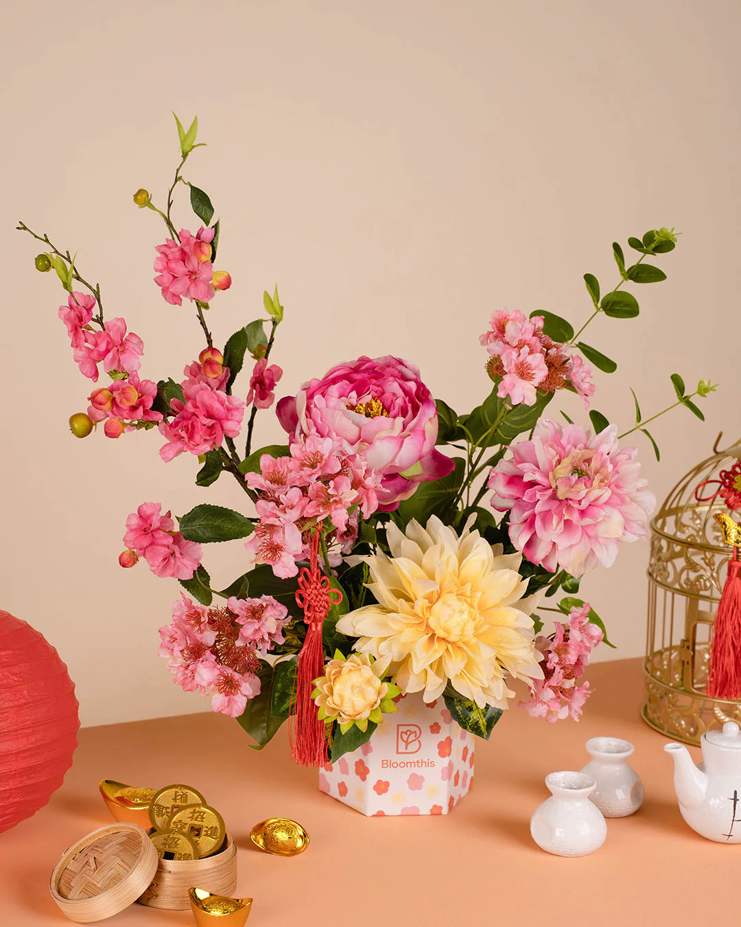 Flourishing Wealth Chinese New Year Artificial Flower Box 2026 - Image 7