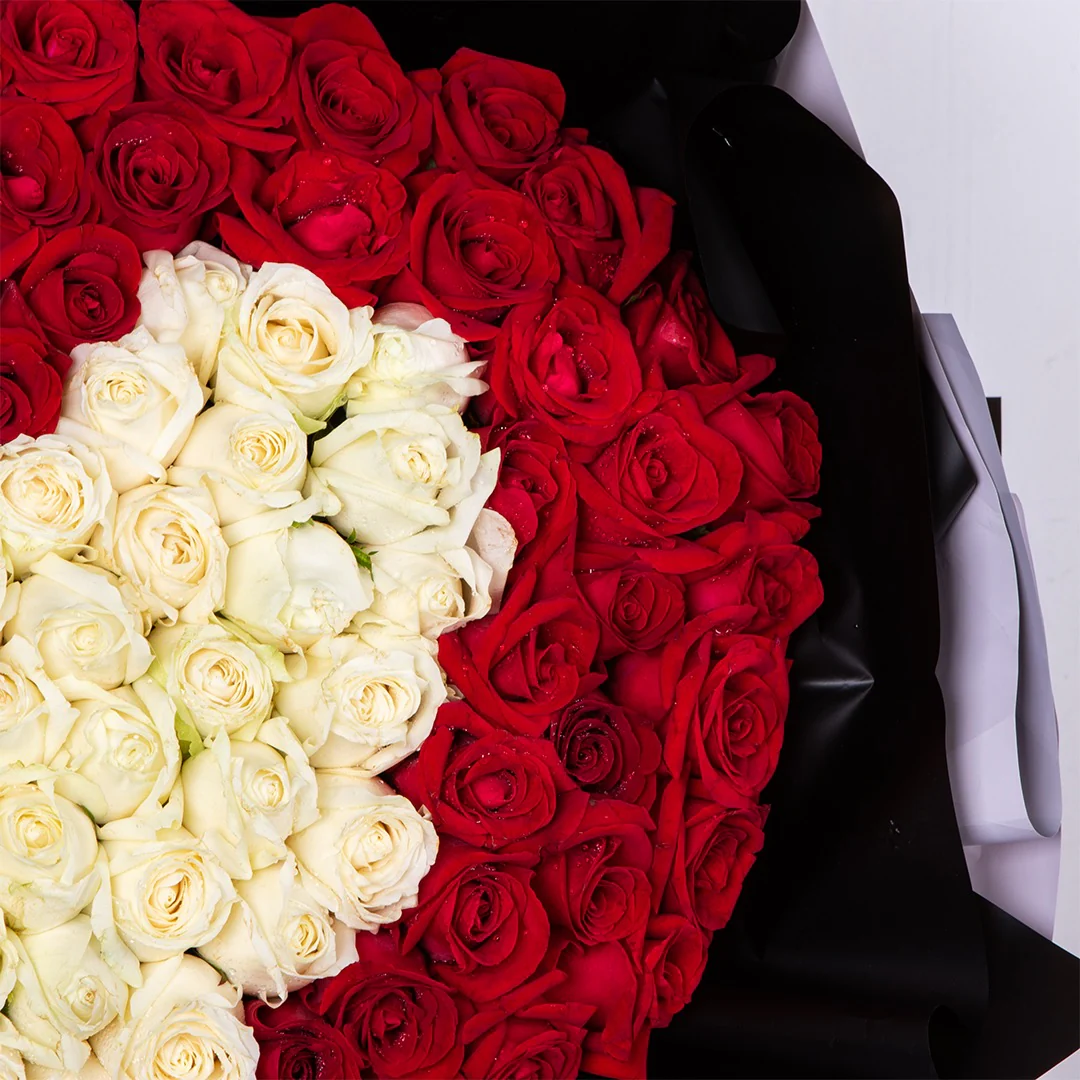 Forever Red & White Rose Bouquet - Image 4