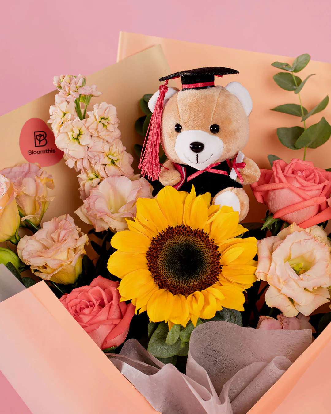 Gabby Sunflower Graduation Bear Bouquet - Image 3