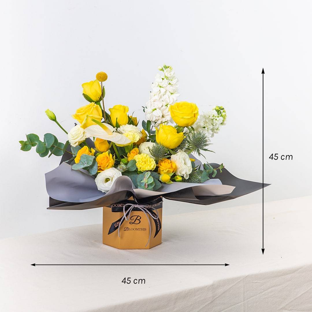 Germaine Yellow Rose Flower Box - Image 6