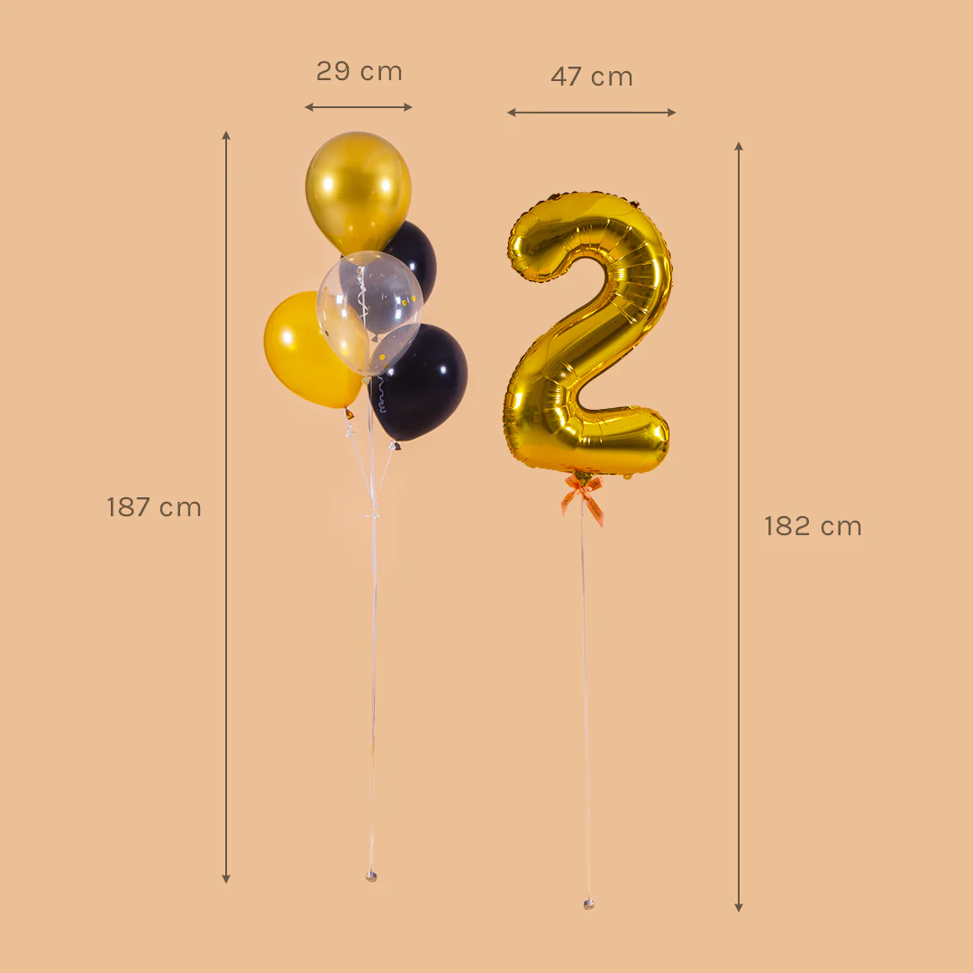 Glamour Gold Helium Foil Birthday Number Balloon - Image 10