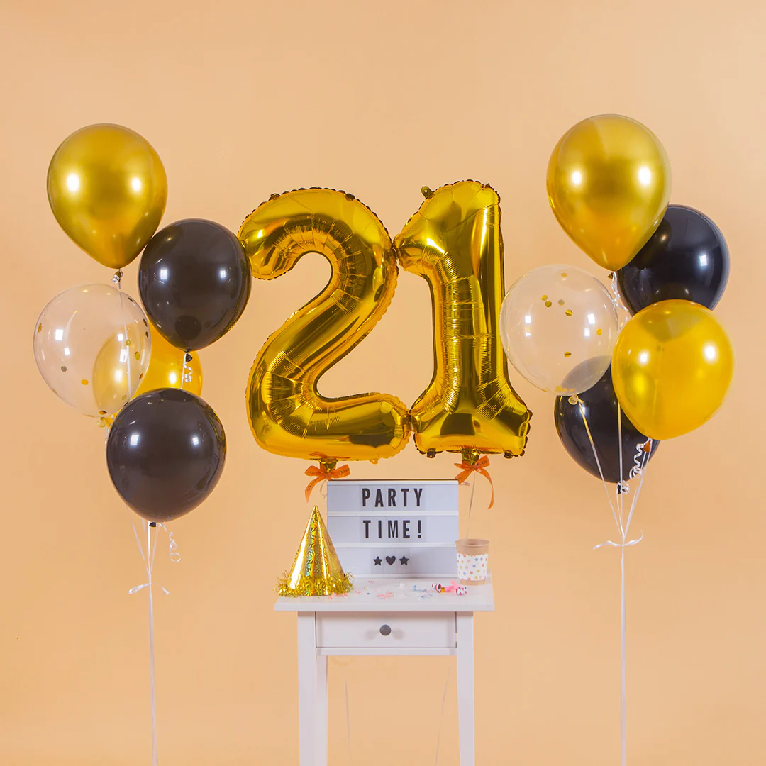Glamour Gold Helium Foil Birthday Number Balloon - Image 3