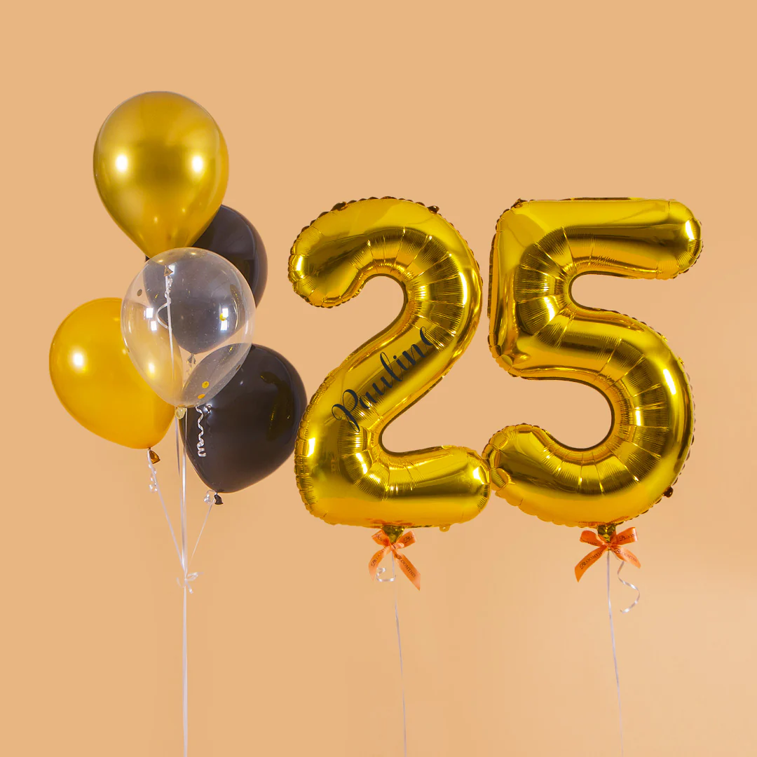 Glamour Gold Helium Foil Birthday Number Balloon - Image 5