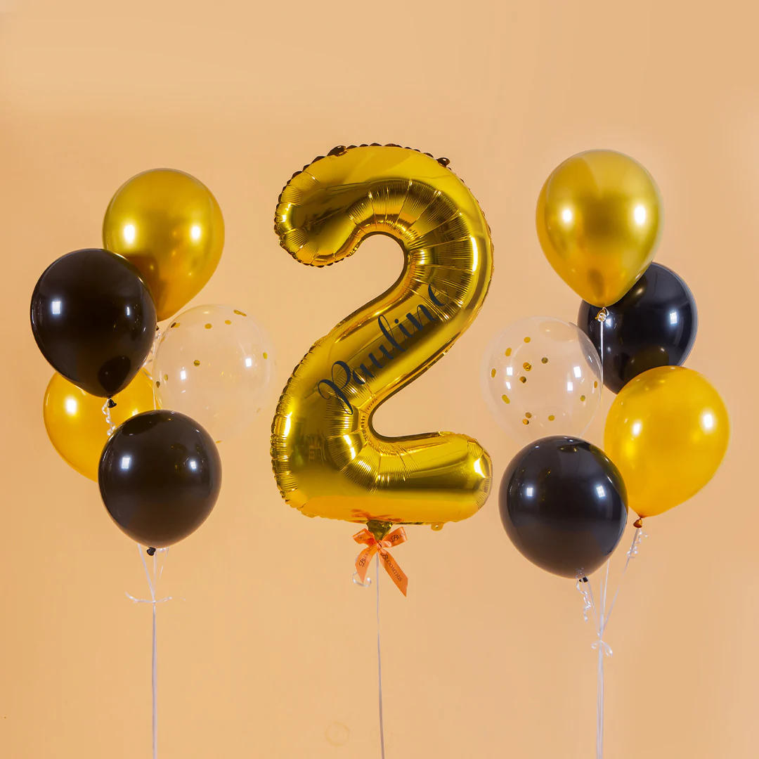 Glamour Gold Helium Foil Birthday Number Balloon - Image 6