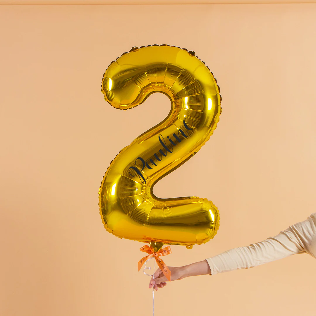 Glamour Gold Helium Foil Birthday Number Balloon - Image 8