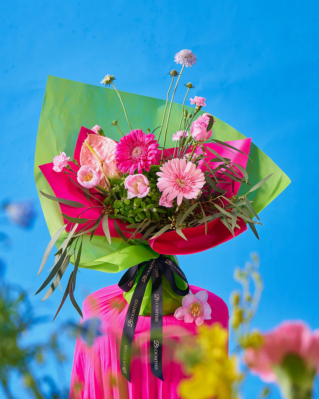 glow up pink tulip bouquet - Image 3