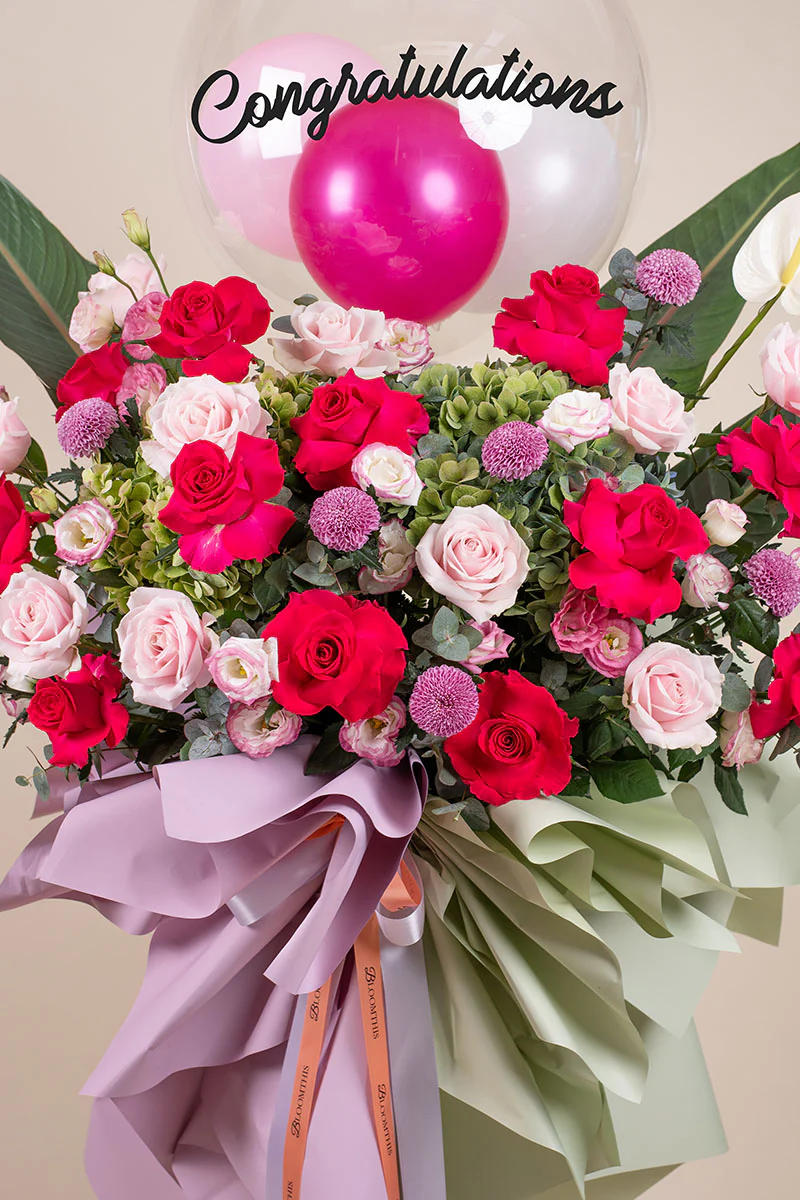 Harmony Pink Rose Grand Opening Flower Stand - Image 2