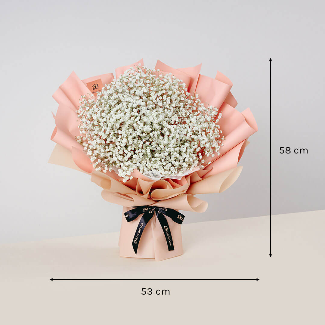 Harper White Baby's Breath Bouquet - Image 6