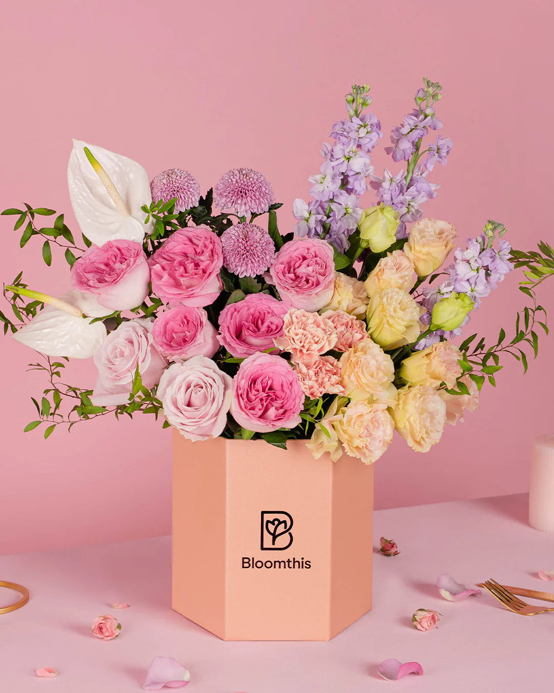 Haruka Pink Rose Flower Box - Image 10