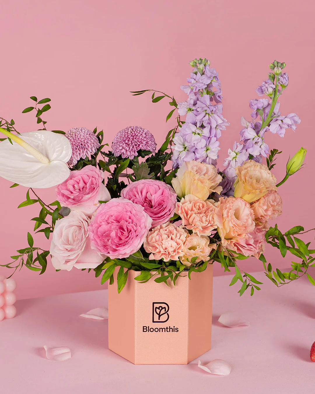 Haruka Pink Rose Flower Box - Image 3