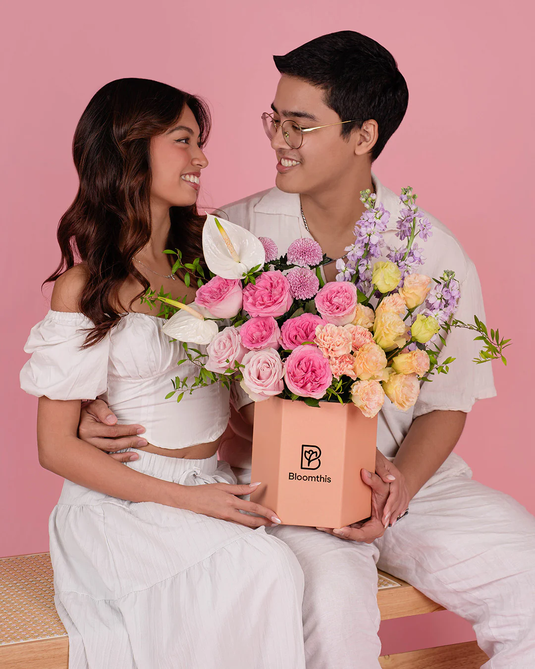 Haruka Pink Rose Flower Box - Image 6