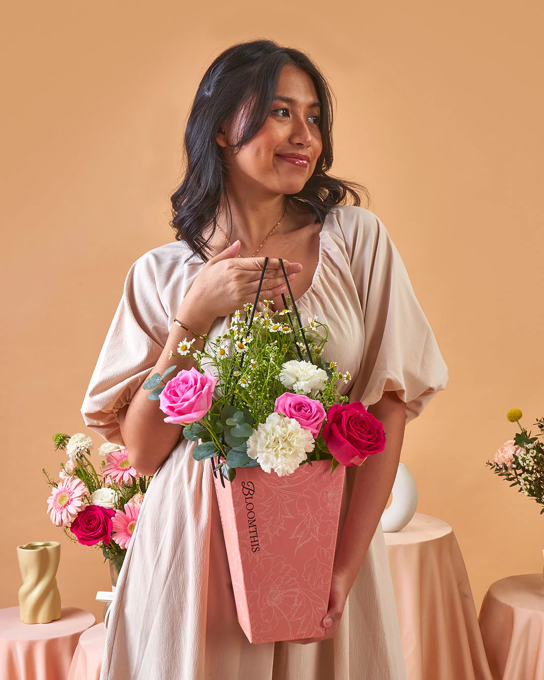 Imelda Cherry Pink Rose Mini BloomBag (MD) - Image 4