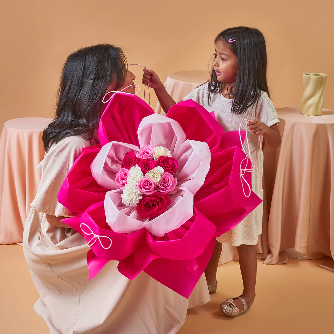 Imelda Cherry Pink Rose Mother's Day Petal Bouquet (MD) - Image 3