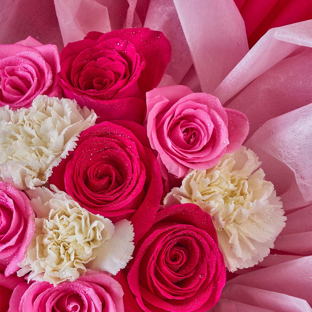 Imelda Cherry Pink Rose Petal Bouquet - Image 5
