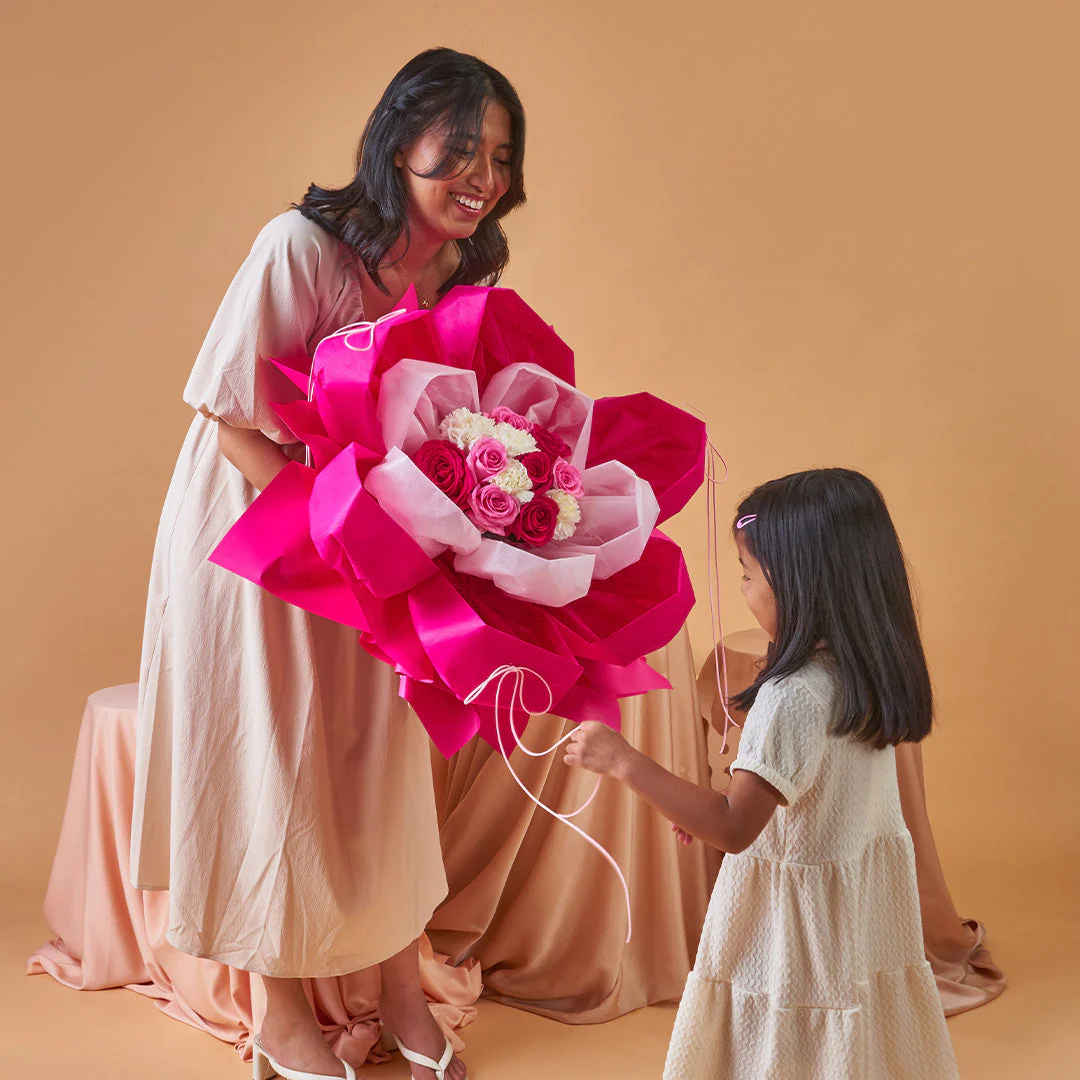 Imelda Cherry Pink Rose Petal Bouquet - Image 6