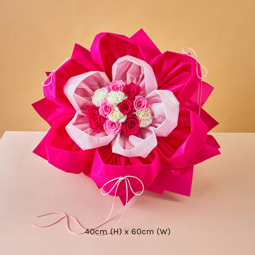 Imelda Cherry Pink Rose Petal Bouquet - Image 8