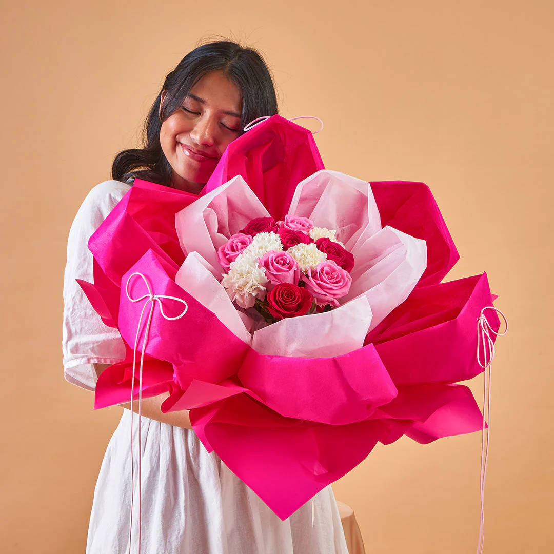 Imelda Cherry Pink Rose Petal Bouquet (MDV) - Image 4