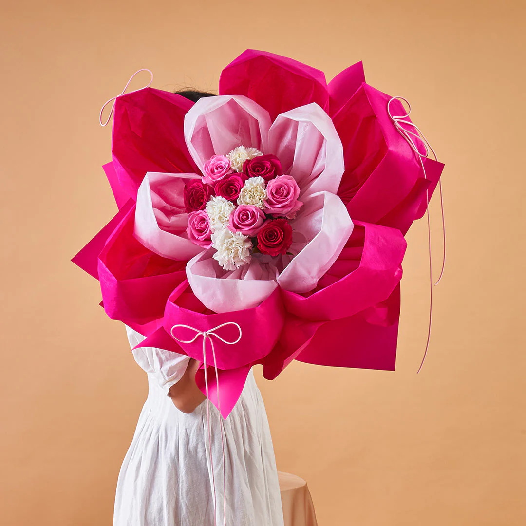 Imelda Cherry Pink Rose Petal Bouquet (MDV) - Image 7