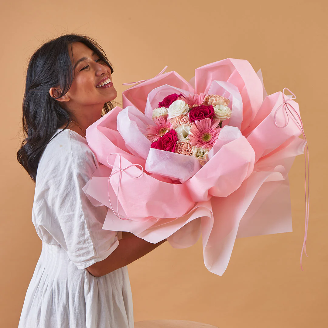 Imogen Pink Rose Petal Bouquet (MDV) - Image 4