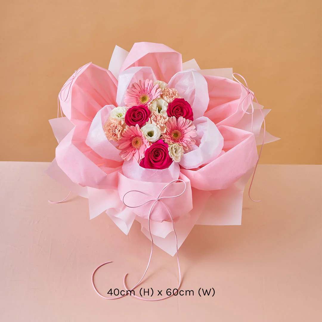 Imogen Pink Rose Petal Bouquet (MDV) - Image 6