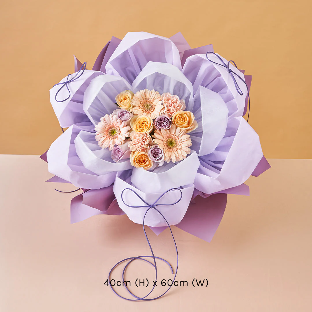 Ivonne Lilac Rose Petal Bouquet - Image 7