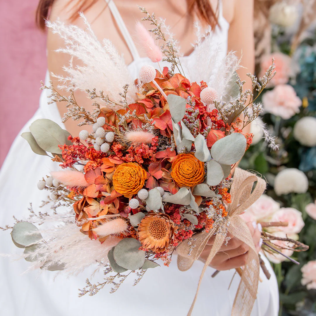 Janelle Dried Hydrangea Wedding Bouquet - Image 3