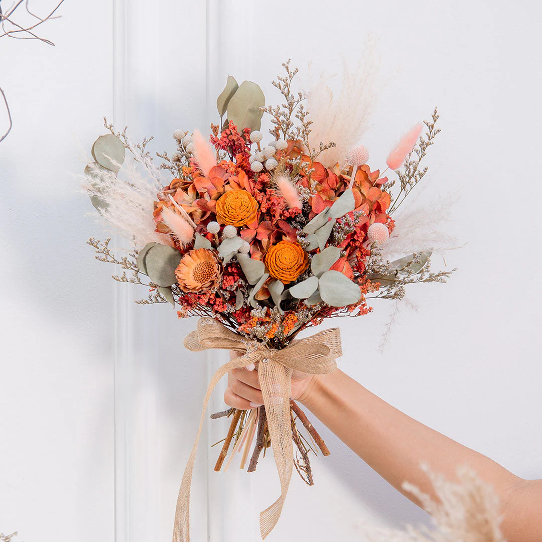 Janelle Dried Hydrangea Wedding Bouquet - Image 4