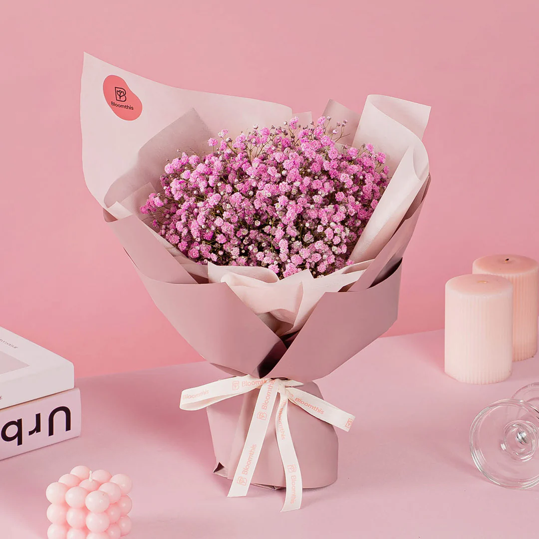 Janice Pink Baby's Breath Bouquet
