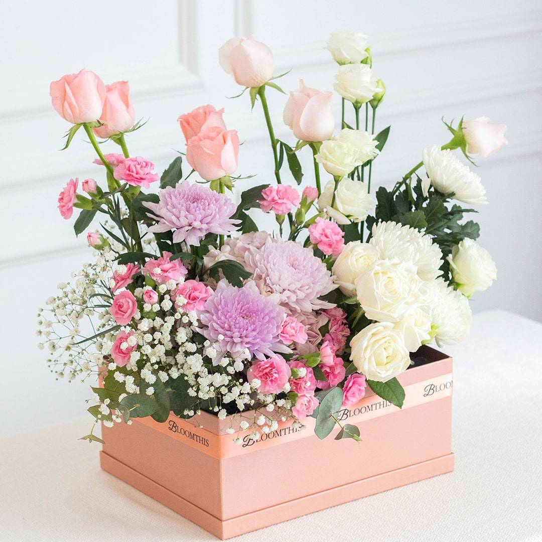 Jennifer Rose & Chrysanthemum Flower Box - Image 3
