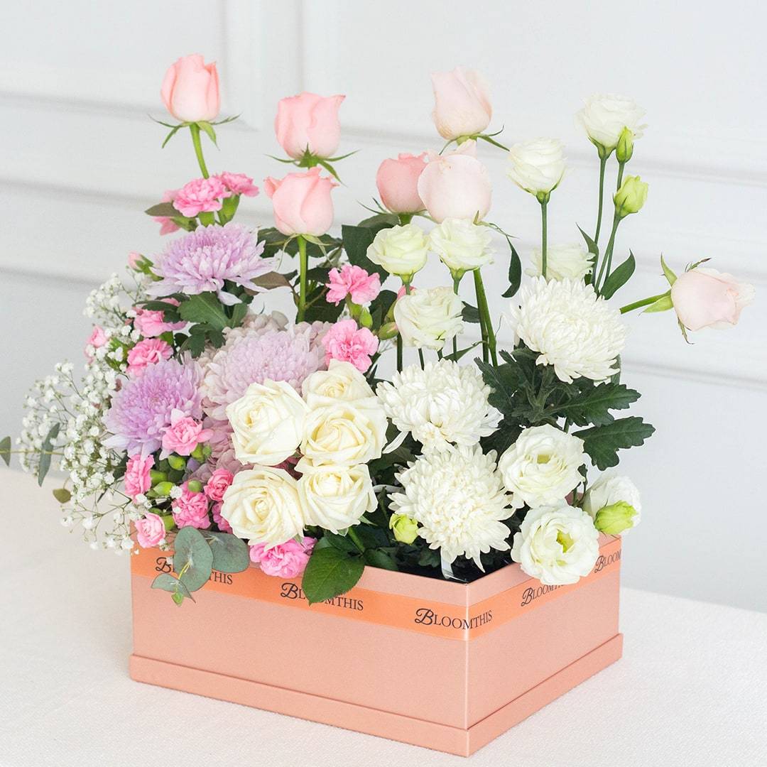 Jennifer Rose & Chrysanthemum Flower Box - Image 4