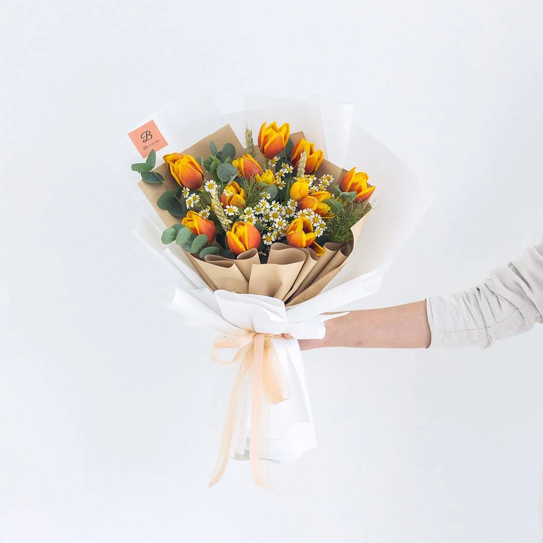 Kirsten Orange Tulip Bouquet - Image 5