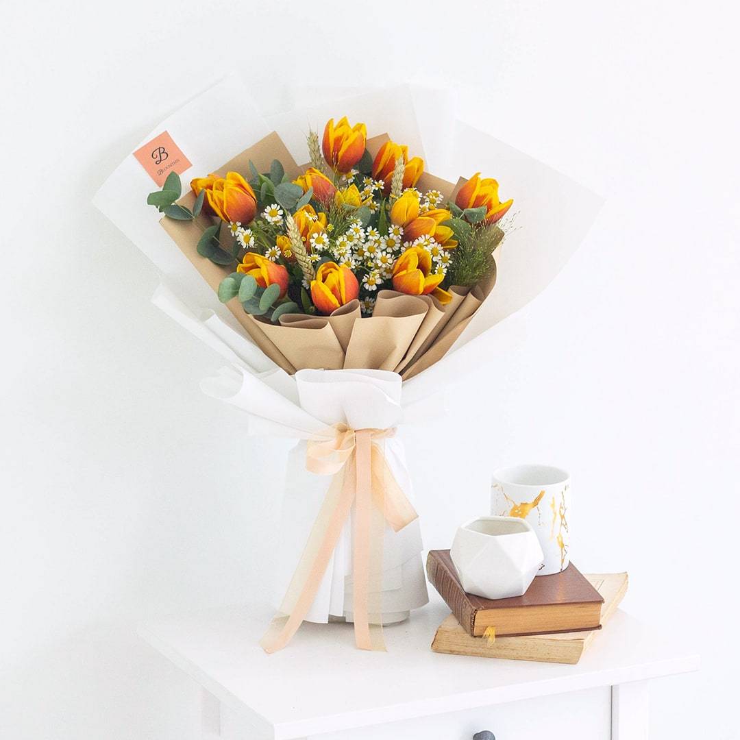 Kirsten Orange Tulip Bouquet - Image 6