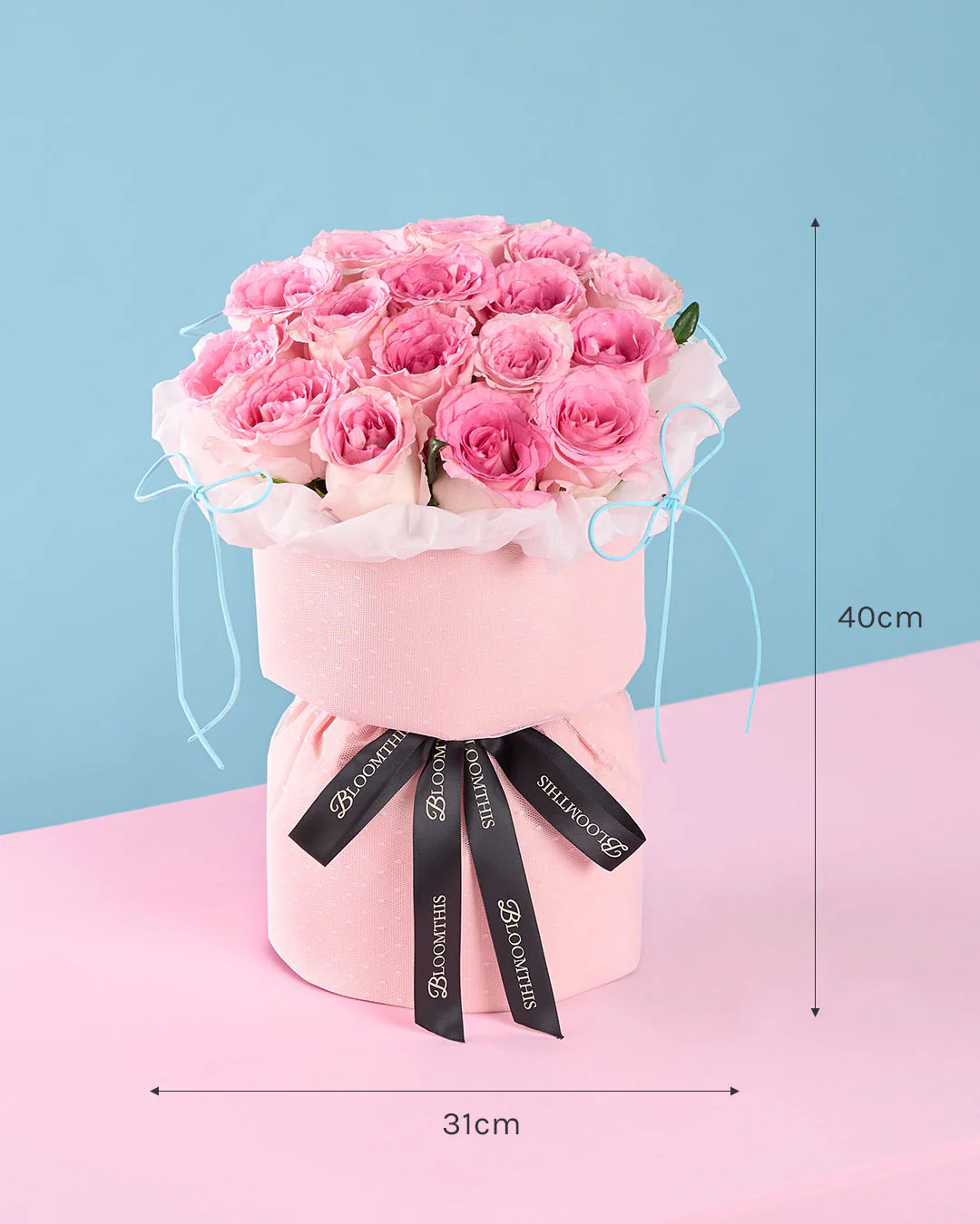 Laurie Pink Rose Russian Bouquet - Image 10