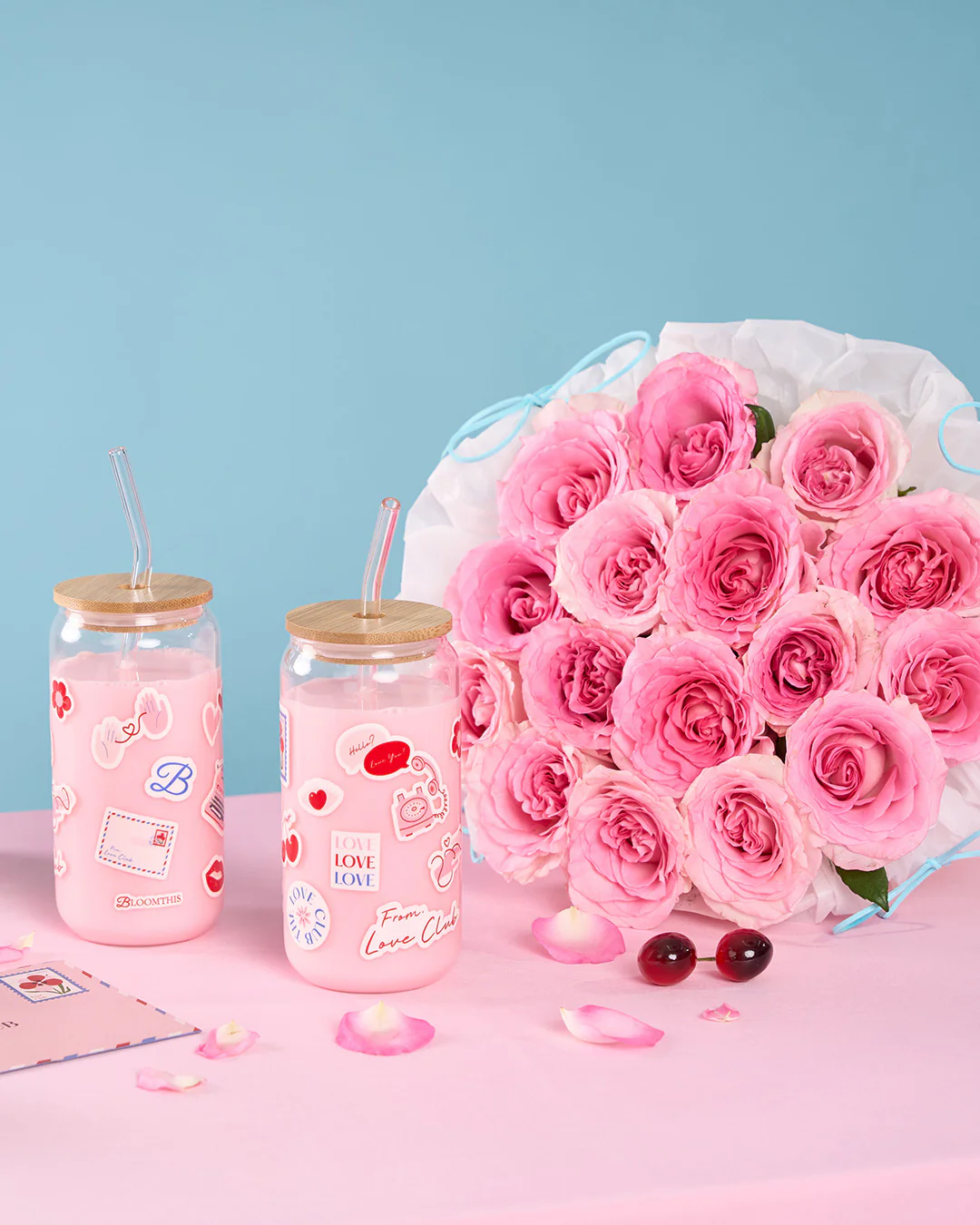 Laurie Pink Rose Russian Bouquet - Image 4