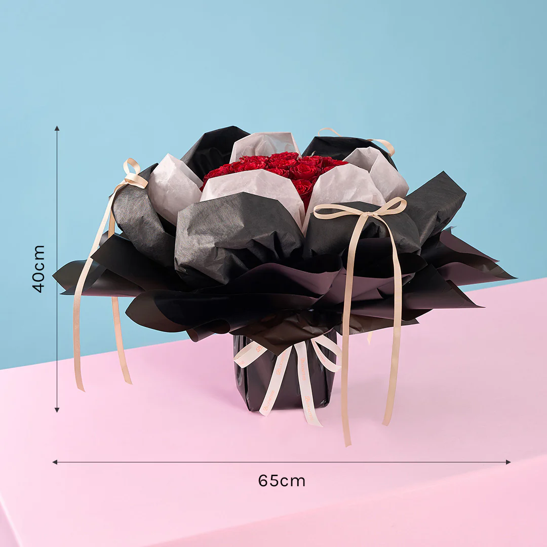 Lindsey Red Rose Petal Bouquet - Image 10