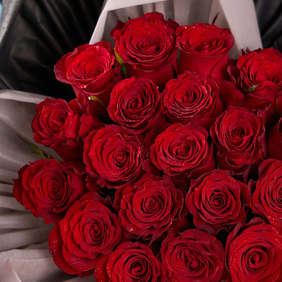 Lindsey Red Rose Petal Bouquet - Image 4