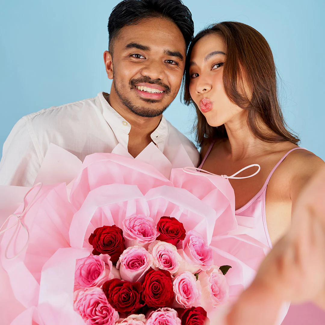 Louisa Red Rose Petal Bouquet - Image 5