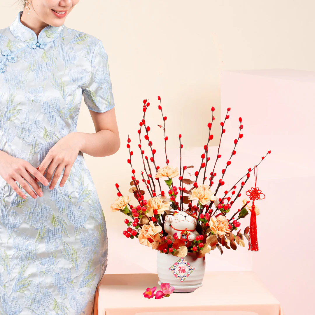 Lucky Chinese New Year Flowers in Pot - Image 2