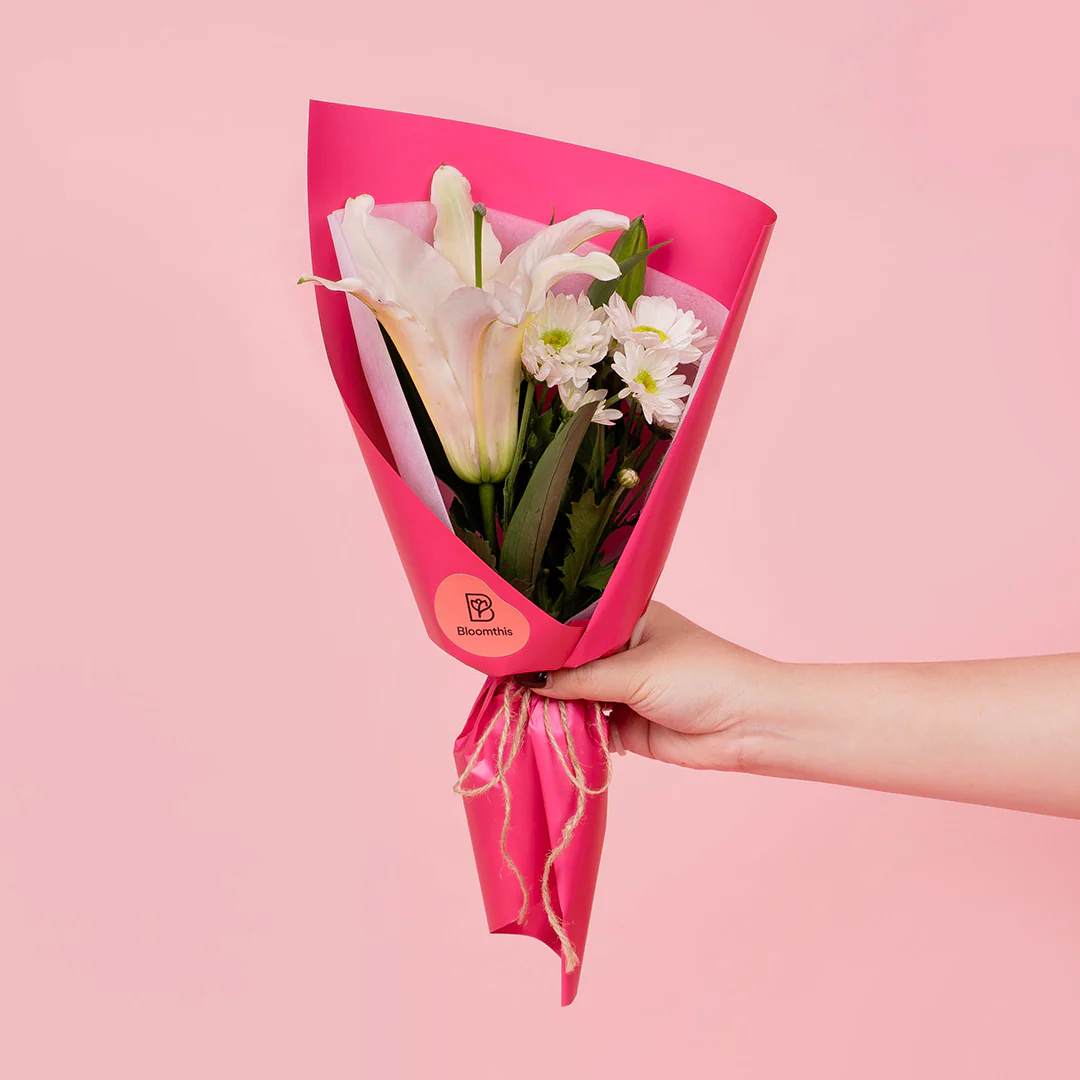 Lunar White Lily Bouquet