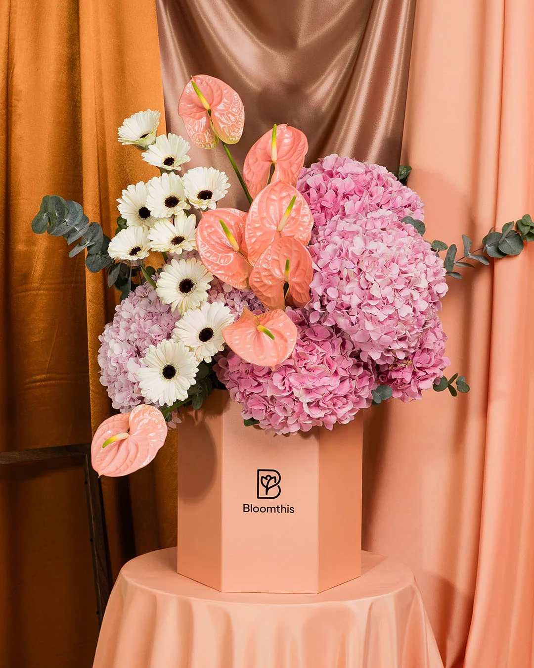 Luxe Aegean Pink Hydrangea Flower Box - Image 2