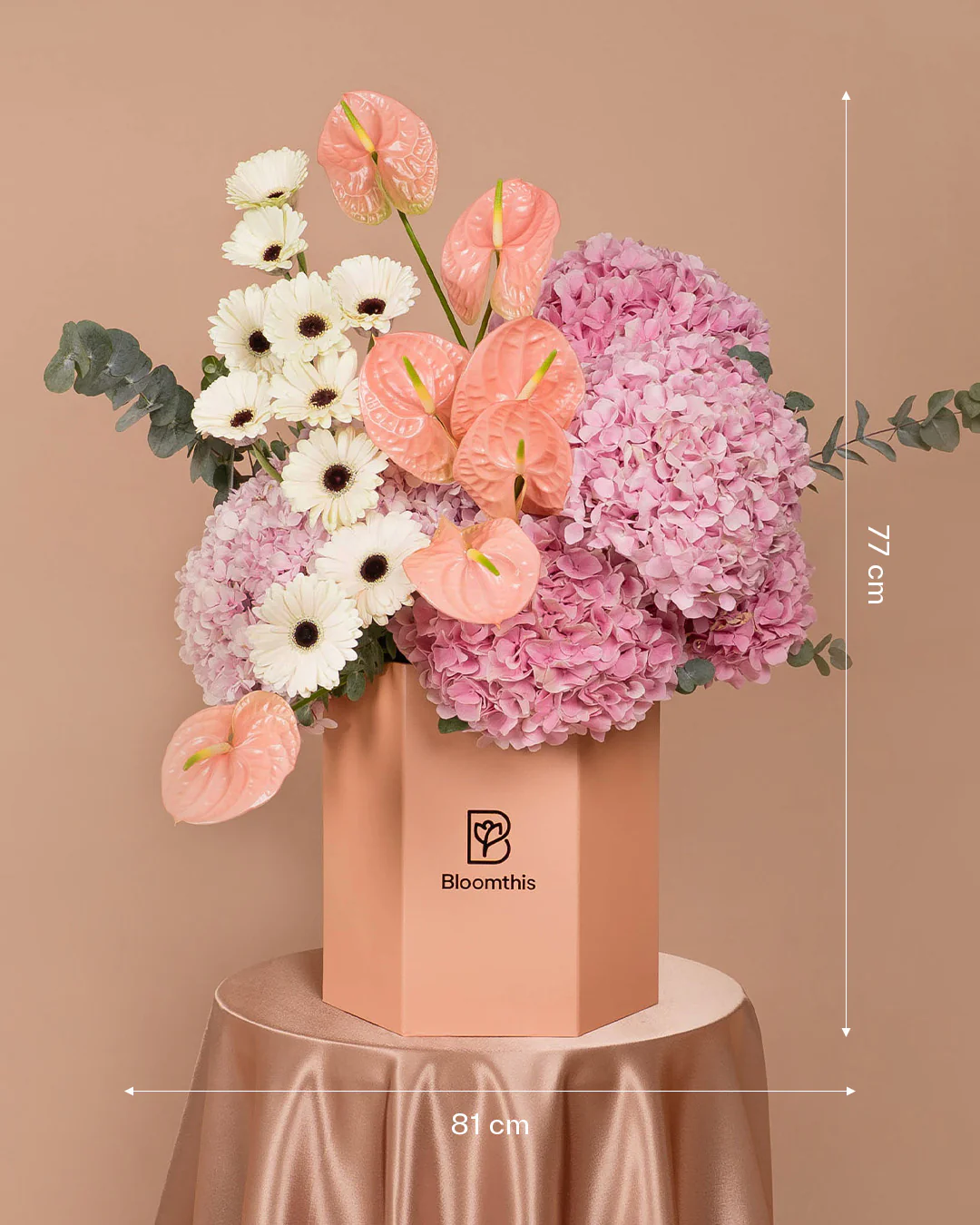 Luxe Aegean Pink Hydrangea Flower Box - Image 6