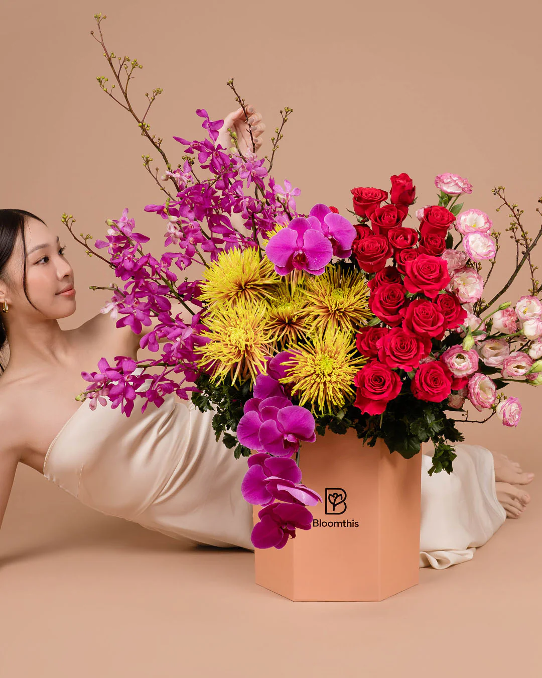 Luxe Amani Phalaenopsis & Rose Flower Box