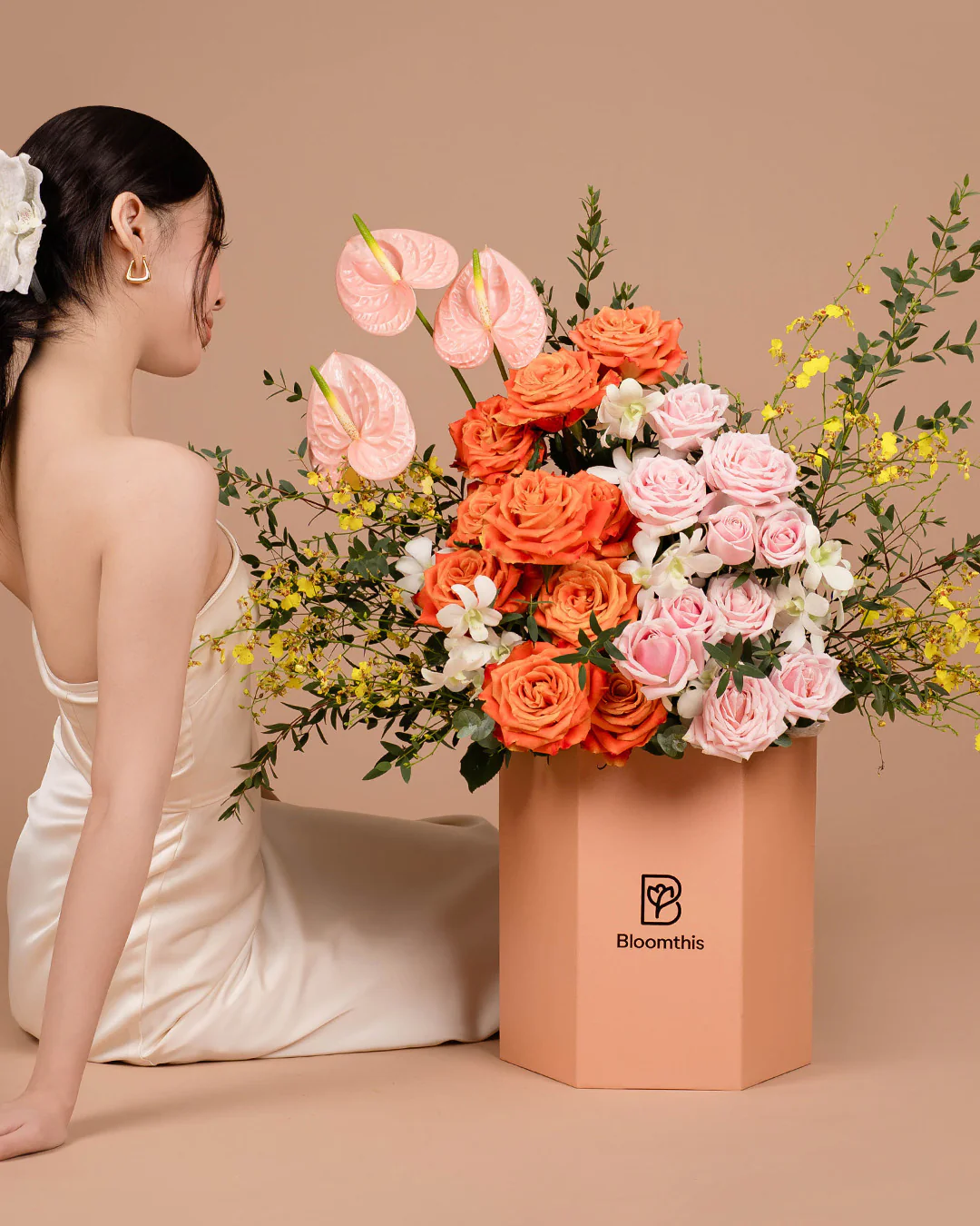 Luxe Euphemia Rose & Anthurium Flower Box