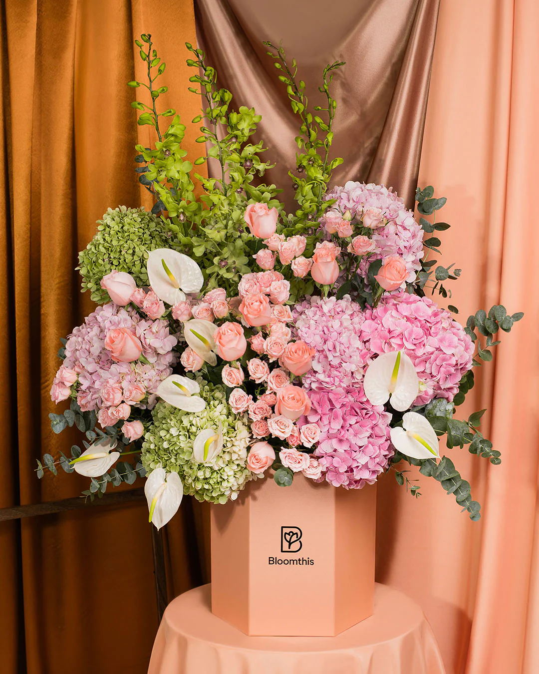 Luxe Levantine Pink Hydreangea Flower Box - Image 6