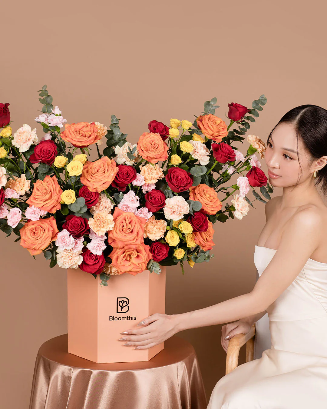 Luxe Marmara Red Rose Flower Box
