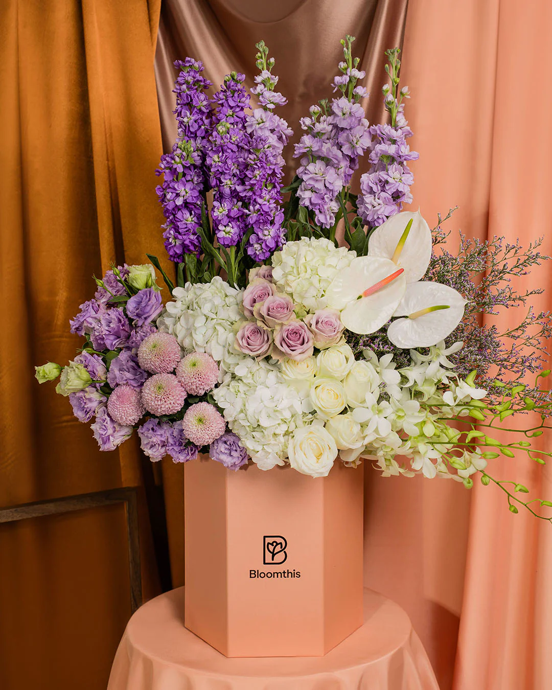 Luxe Perry Lilac Eustoma Flower Box - Image 6